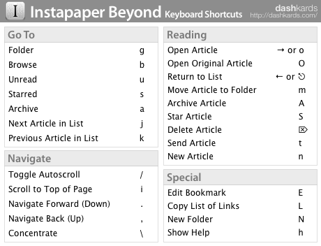 dashkard Instapaper Beyond